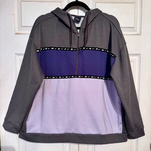 NIKE szXL Therma Colorblocked Half-Zip Training Hoodie navy lavender